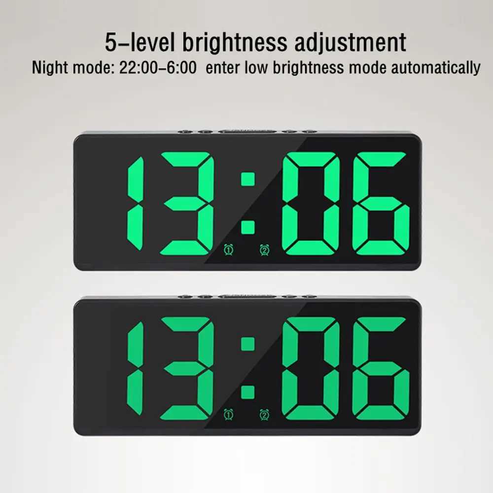 Altri orologi Accessori Numero creativo Orologio Colore Luce notturna Temperatura Calendario Sveglia LED Numero grande Orologio elettronico Retroilluminazione Decorazioni la casaL2403