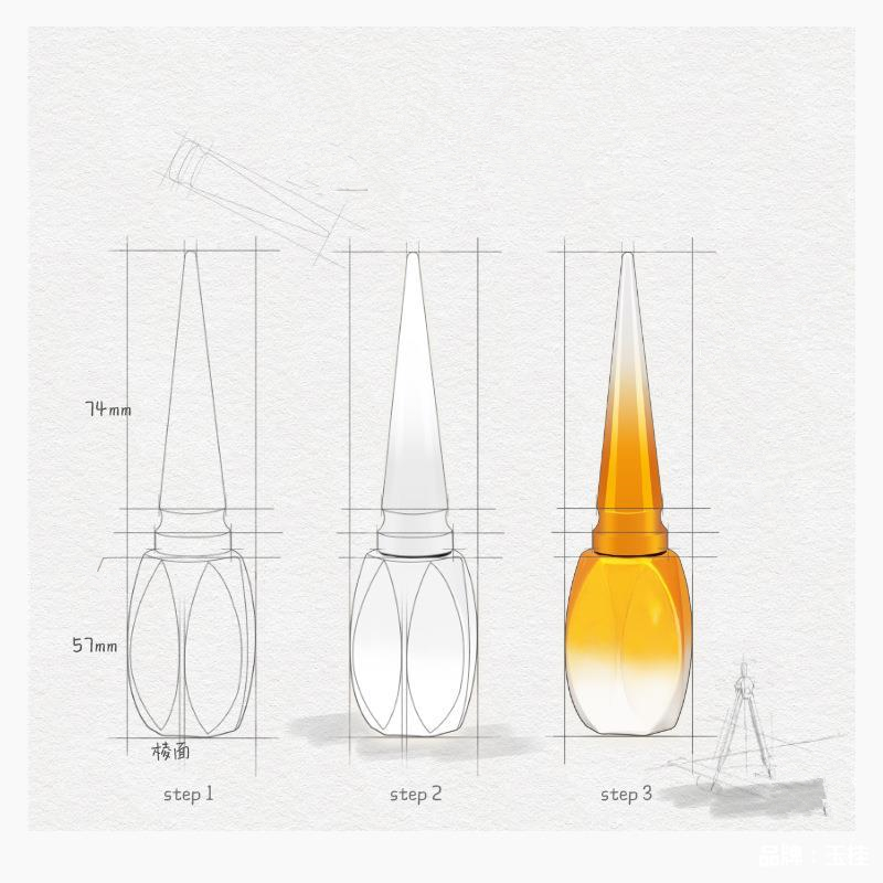 Tomma nagelgelglasflaskor 15 ml nagellackflaskor Gyllene blå färger Nagel Beauty Oil Packing Nail Gel Containers