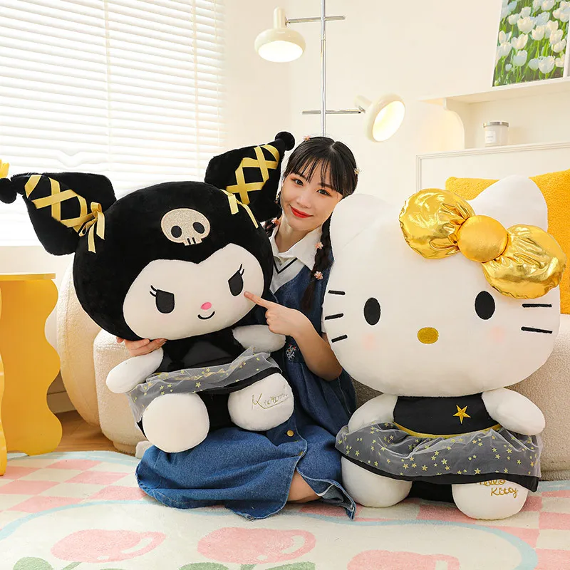 Wholesale anime new products cute black skirt Kuromi plush toys children`s games playmates holiday gifts room ornaments