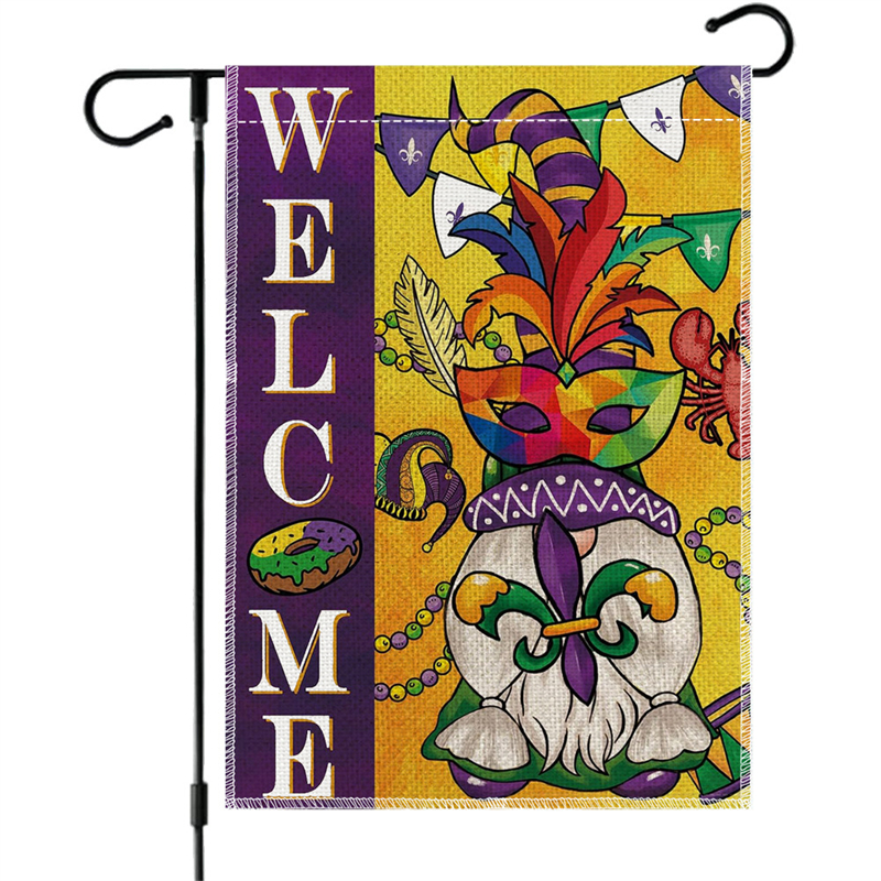 Brazilian Mardi Gras Garden Flag Carnival Festive Atmosphere Decoration Outdoor Courtyard Yard Flags Welcome Flags vid ingången till husen P291