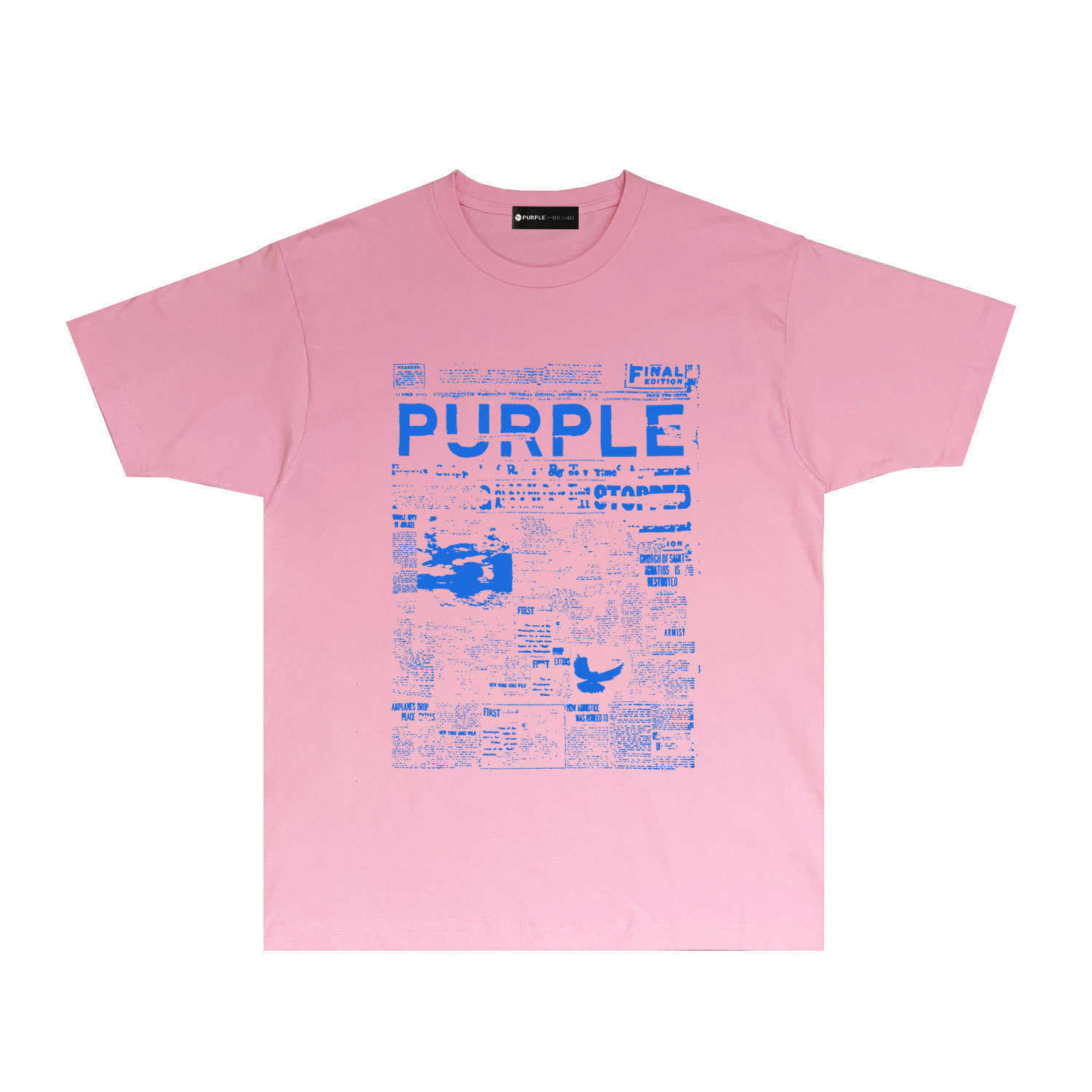 Marque tendance à long terme T-shirt de marque violet T-shirt à manches courtes shirt77J2