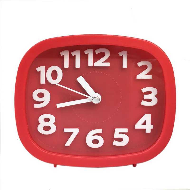 Autres horloges Accessoires Réveil de luxe nordique Muet Bureau d'étudiant pour enfants Horloge de table Chambre à coucher Salle d'étude Simple Horloge couleur bonbon givré 12 * 10cmL2403