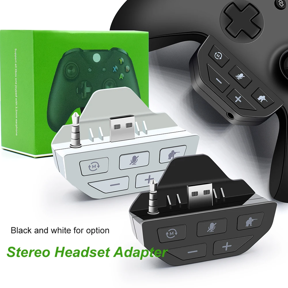 Liefert schwarzen Stereo-Headset-Adapter-Controller, 3,5-mm-Audio-Adapter, Kopfhörer-Konverter für Micros X One Wireless Gamepad-Zubehör