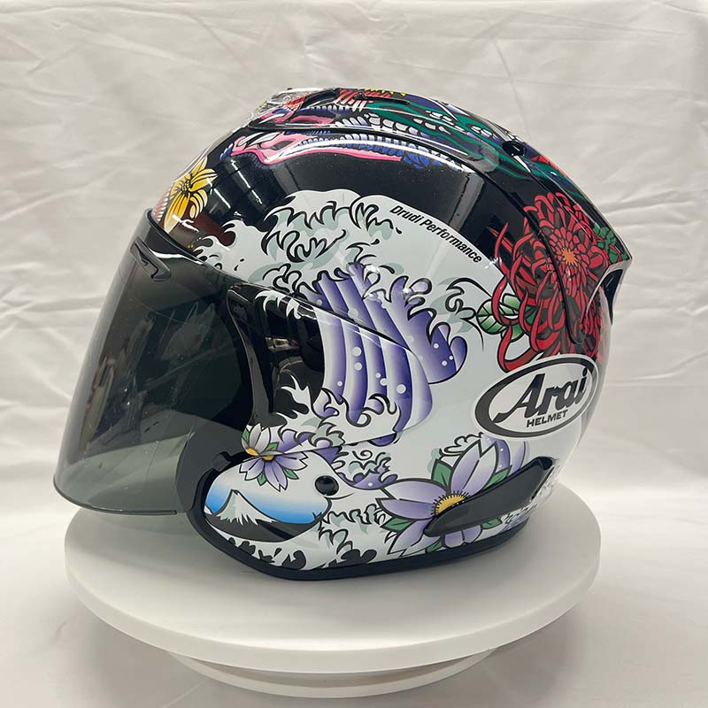 ARA I Jet VZ-RAM Oriental azul 3/4 Capacete de rosto aberto Off Road Racing Motocross Capacete de motocicleta