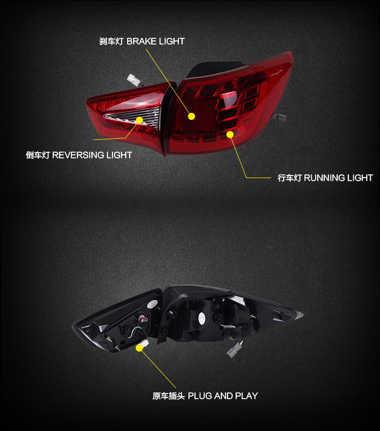 Lâmpada de cauda para kia sportage r led sinal de volta lanterna traseira 2012-2015 luz de freio de corrida traseira acessórios automotivos