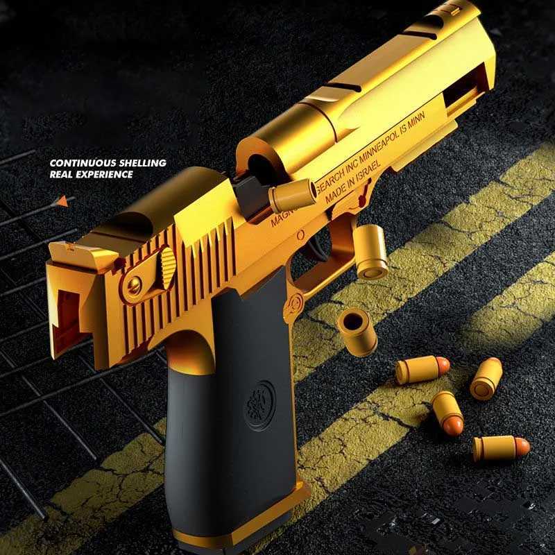 Gun Toys 2023 Automatic Toy Launch Gun Desert Eagle Gun Broken Soft Bullets Gun For Boys Playing Outdoor Gifts 240307