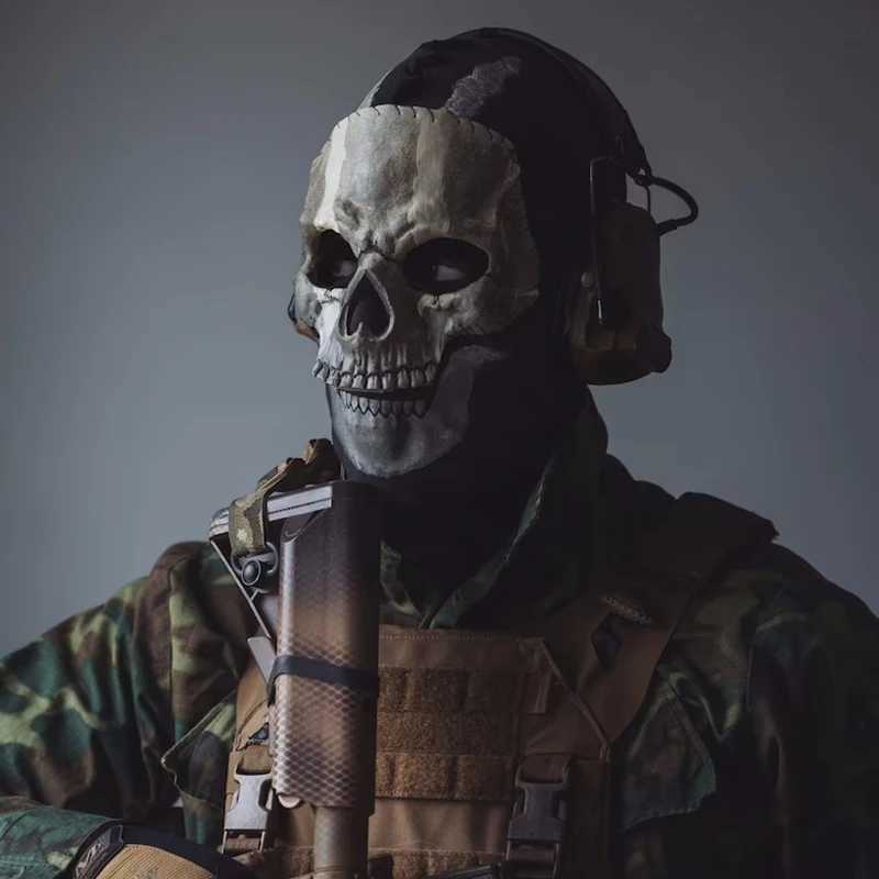 デザイナーマスクMWIIゴーストマスク2022 CODコスプレAirSoft Tactical Skull Full Mask