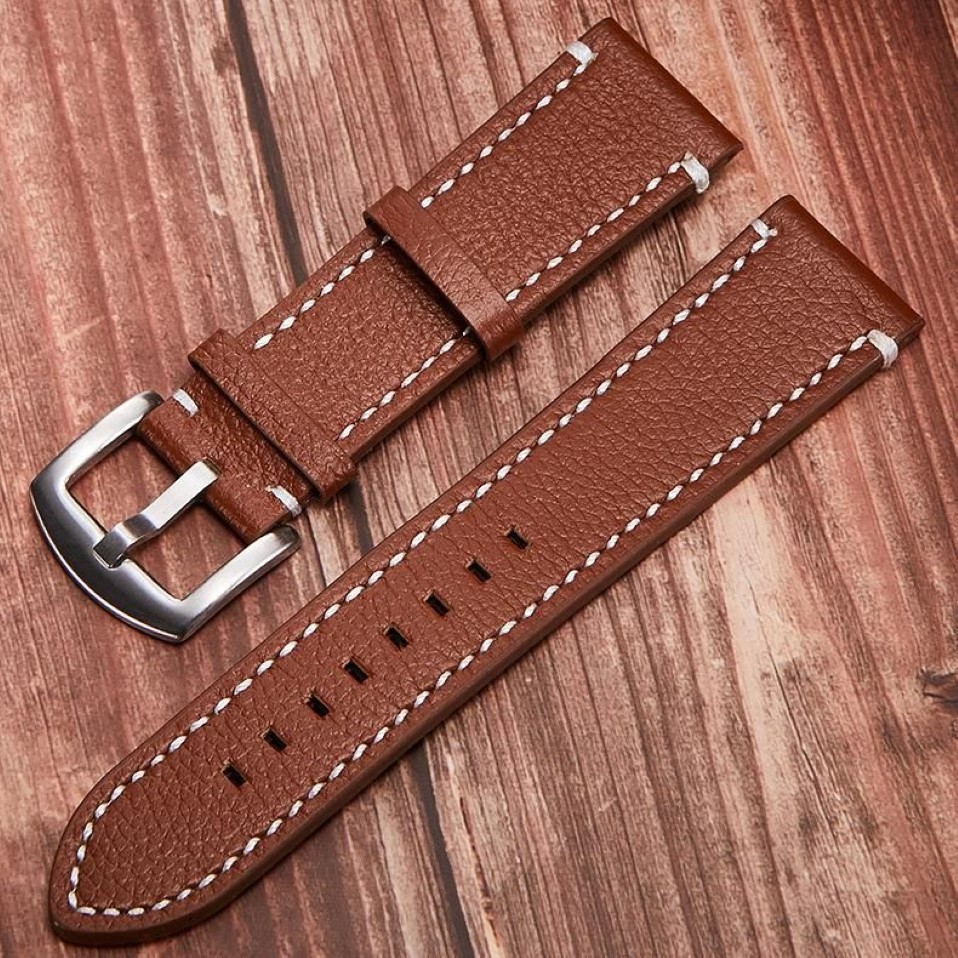 Spot Leather Strap Vintage Cowhide Litchi Grain Soft Sell Like Cakes 18 19 20 21 22 Mm Watch Bands256S