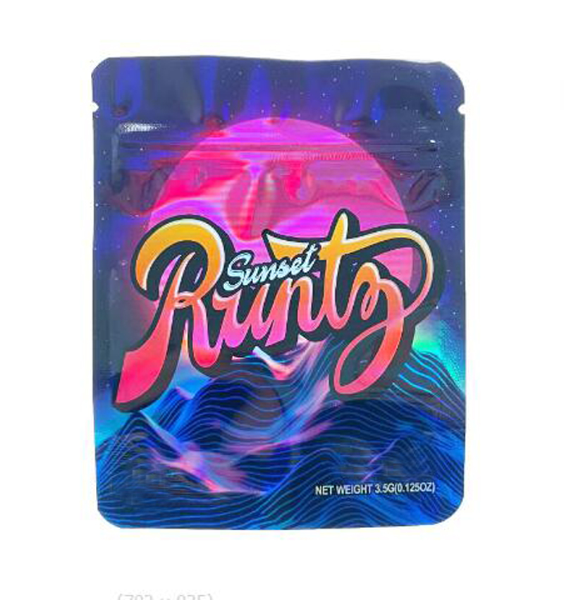 3.5G حقيبة ظهر Boyz Runty Mylar Bags Runtz العبوة Gelato Zerbert Die Die Cut على شكل قفلة الرائحة الرائحة دليل على حزم التجزئة الزهرة العشبية الجافة