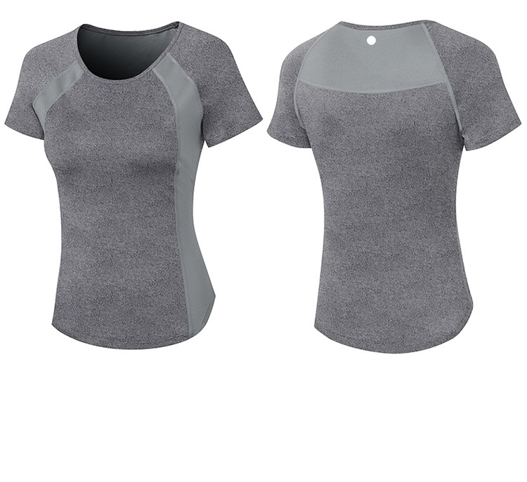 Lu mulheres camisa de yoga roupa manga curta tripulação pescoço respirável sem costura feminino fintness ginásio curto colheita topo verão t camisa 02216