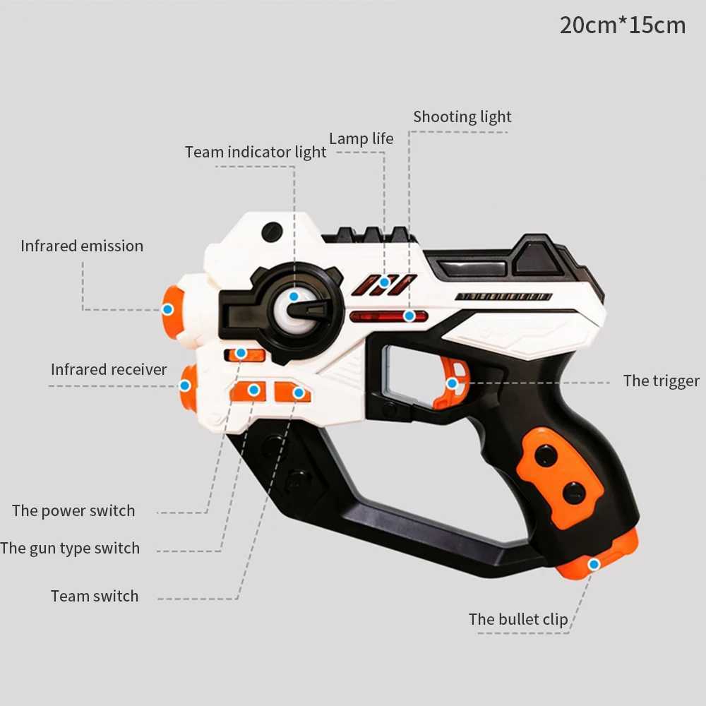 Pistola giocattoli Proiettore laser elettrico a infrarossi Proiettore Pistole giocattolo Pistola laser Blaster Kit di interazione gioco di combattimento ragazzi Interno Esterno 240307