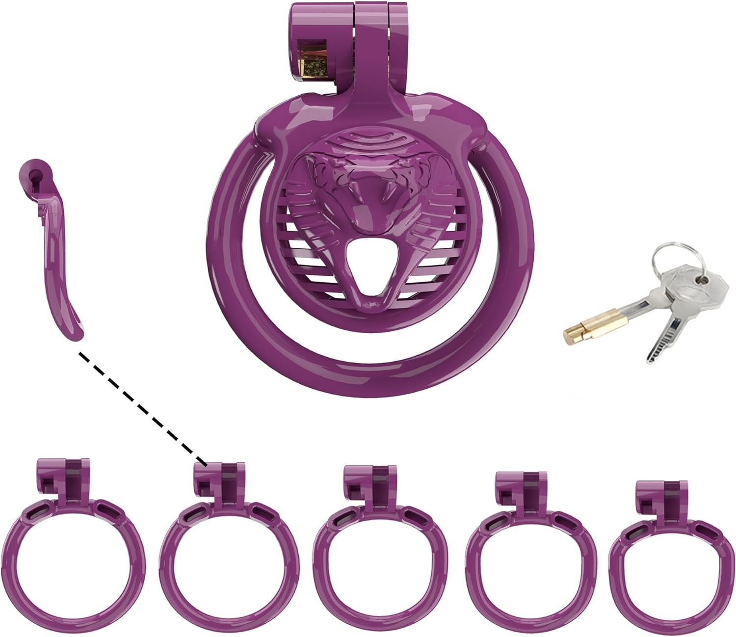 Клетка верности Sissy для мужчин Фиолетовые устройства целомудрия Дизайн замка Маленькая клетка целомудрия Мужская клетка для пениса Клетка для члена БДСМ-игрушки для секса пар фиолетовый WX-4