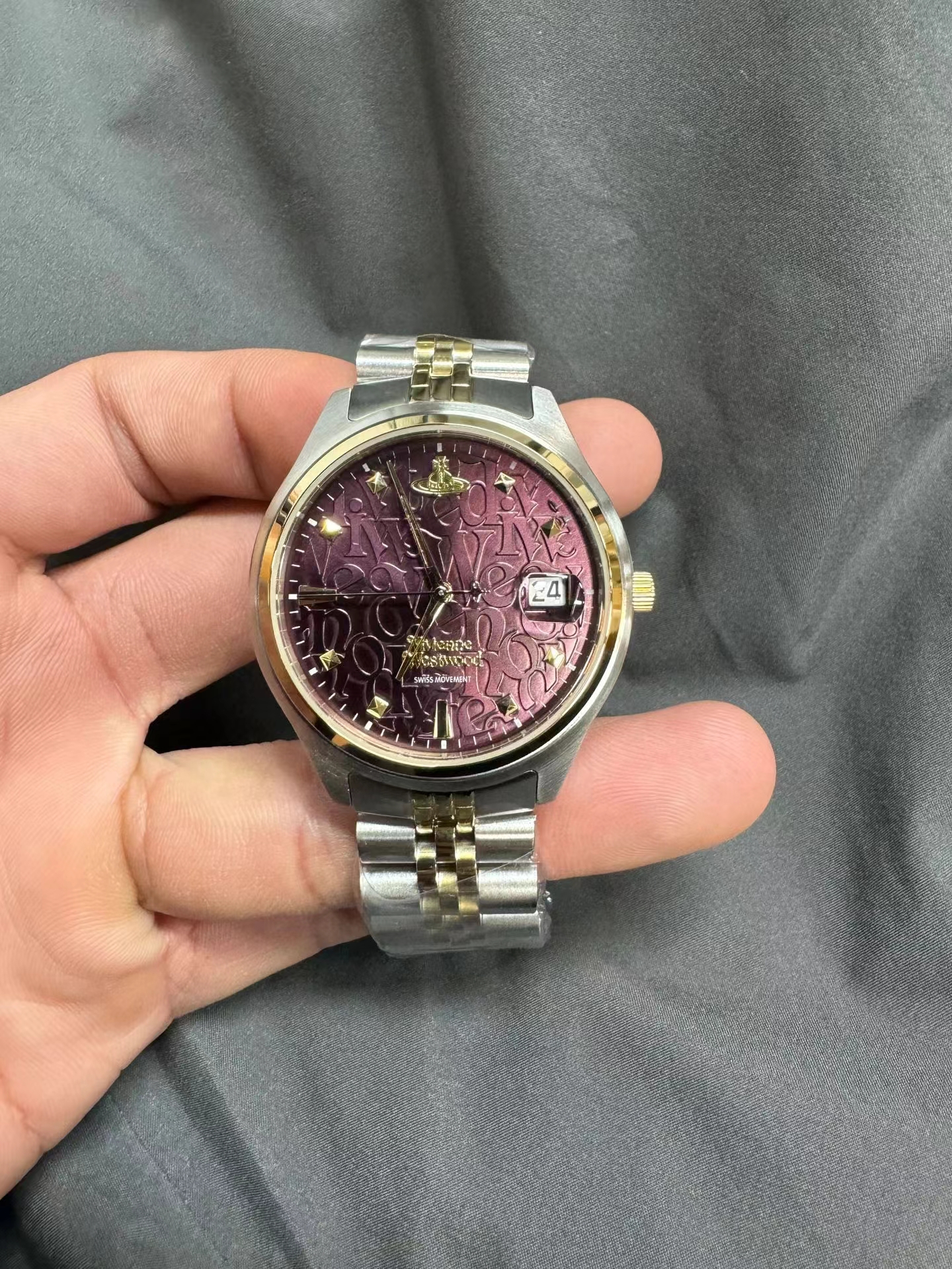 Designer Vivis Ume purple dial plus diamond watch elegant fashion light luxury high-quality high-end women's watch