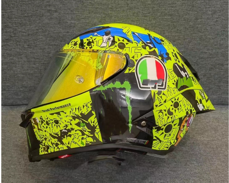 Full Face Motorcykelhjälm Pista GP RR Missano 2 2021 Yellow Anti-Dim Visor Man Riding Car Motocross Racing Motorbike Hjälm