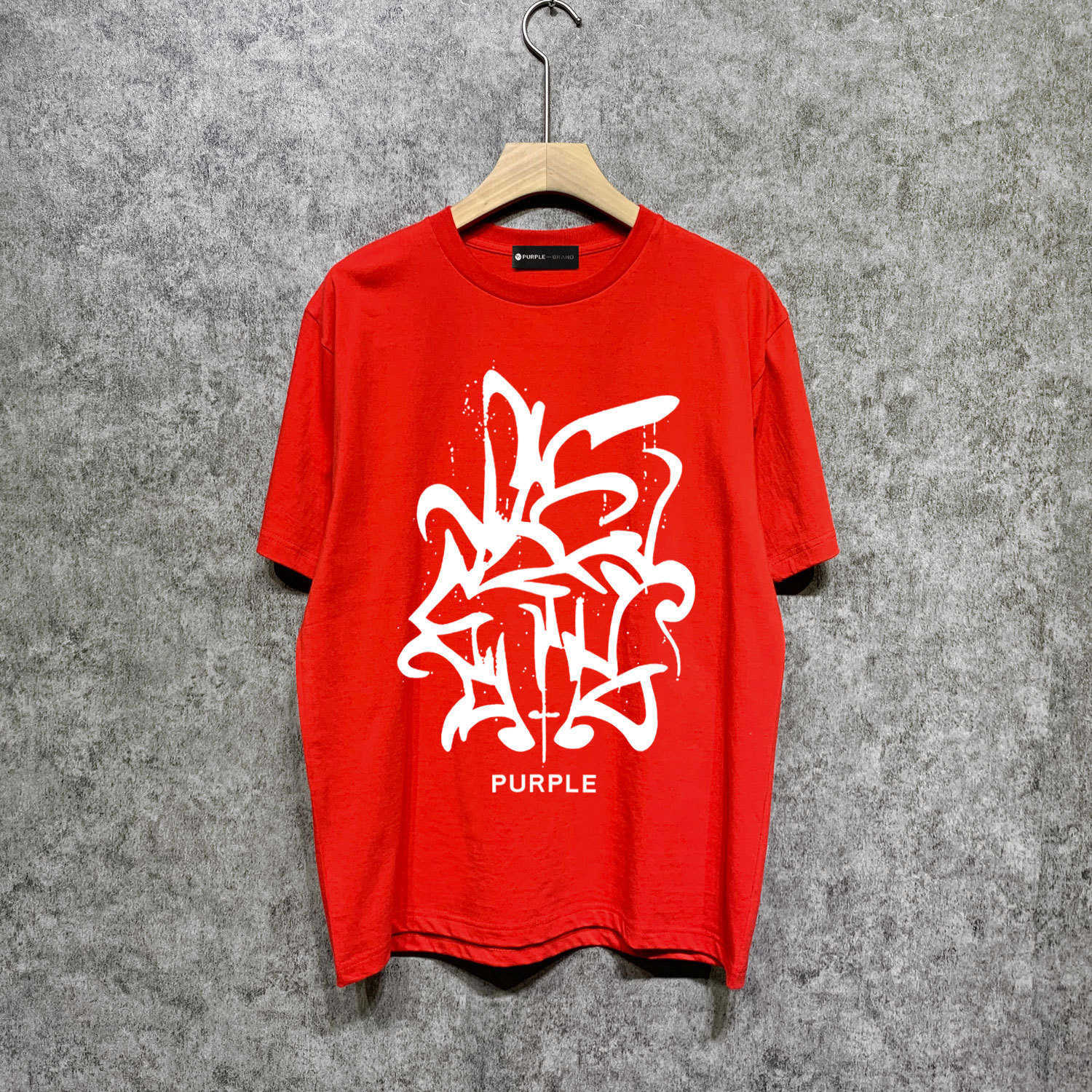 Långvarig trendig varumärke lila varumärke t-shirt kortärmad t-shirt shirte76w