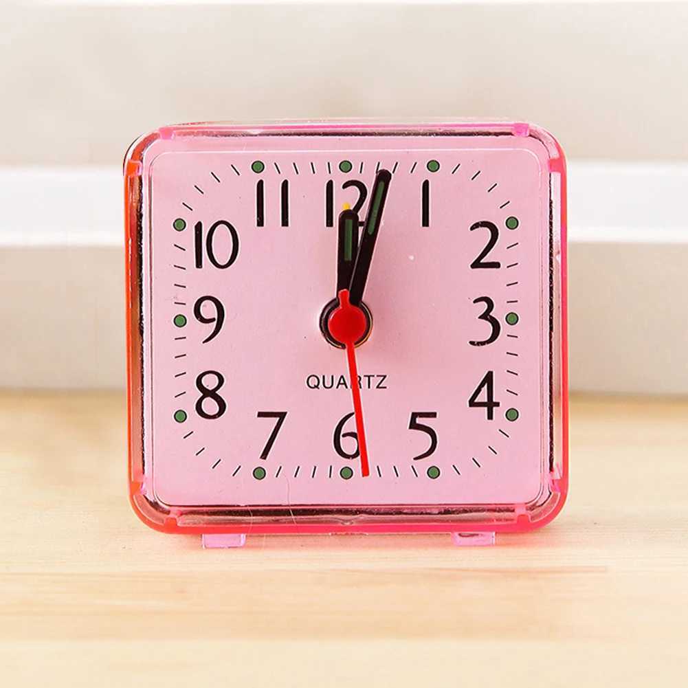 Other Clocks Accessories Square Compact Quartz Movement Alarm Clock Fashion Rabbit Bedside Lamp Batteries Alarm Multi-function Kitchen CheapL2403