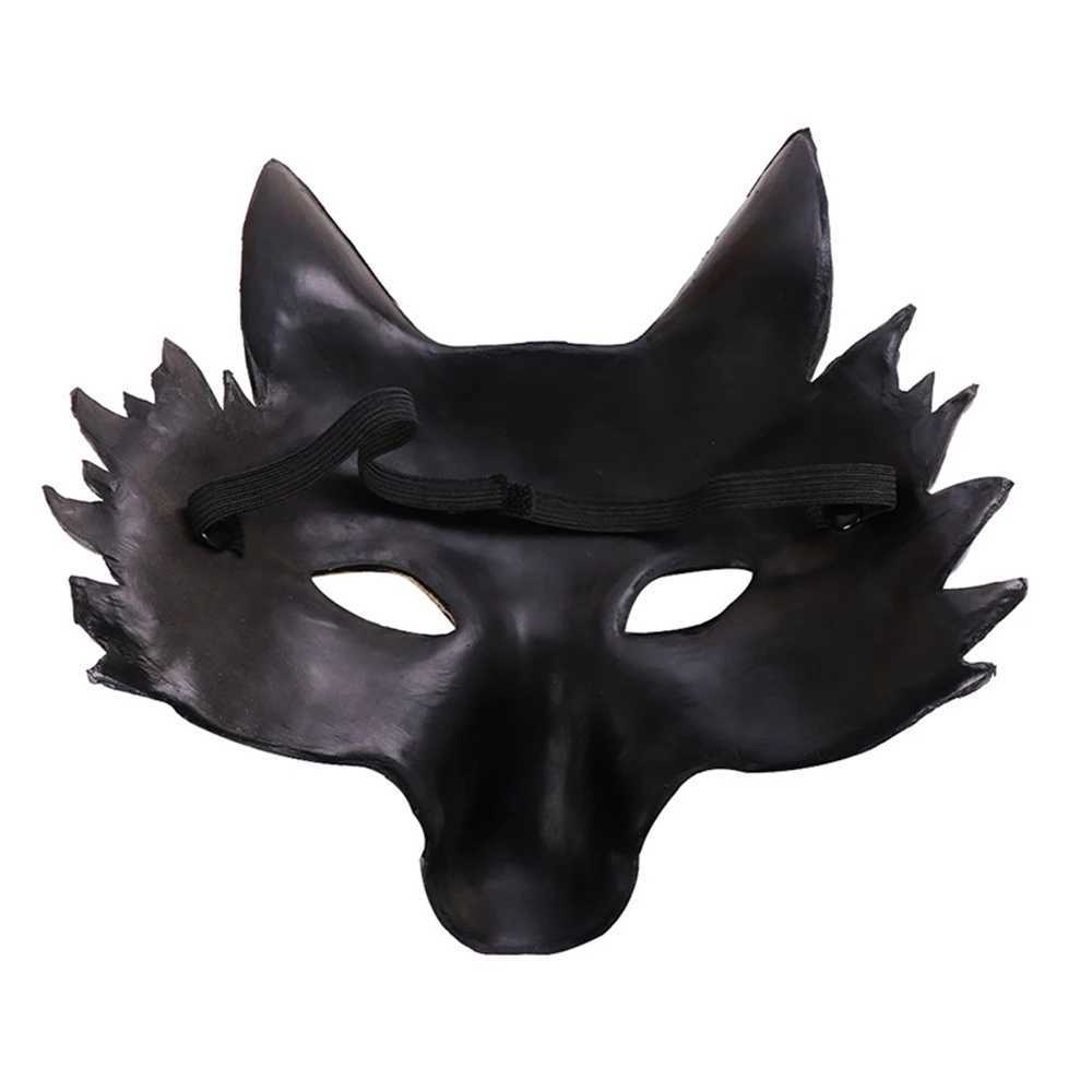 Designer masker svart guld vargmask för halloween party maskerad halvmask huvudbonad cosplay kostym tillbehör parti roll spelande rekvisita