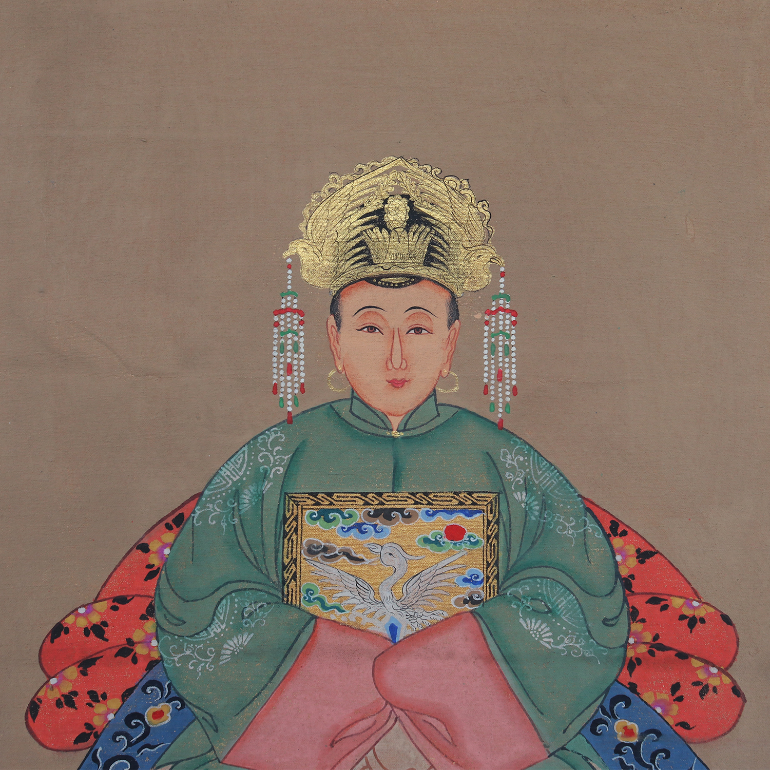 Handmålade kinesiska porträttmålningar, väggdekoration, förfädermålning