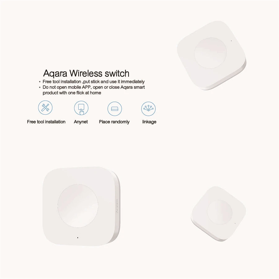 السيطرة على Xiaomi Aqara Smart Wireless Switch zigbee Smart Remote One Key Control Control Amberty Home Security for Xiaomi Mijia Mihome