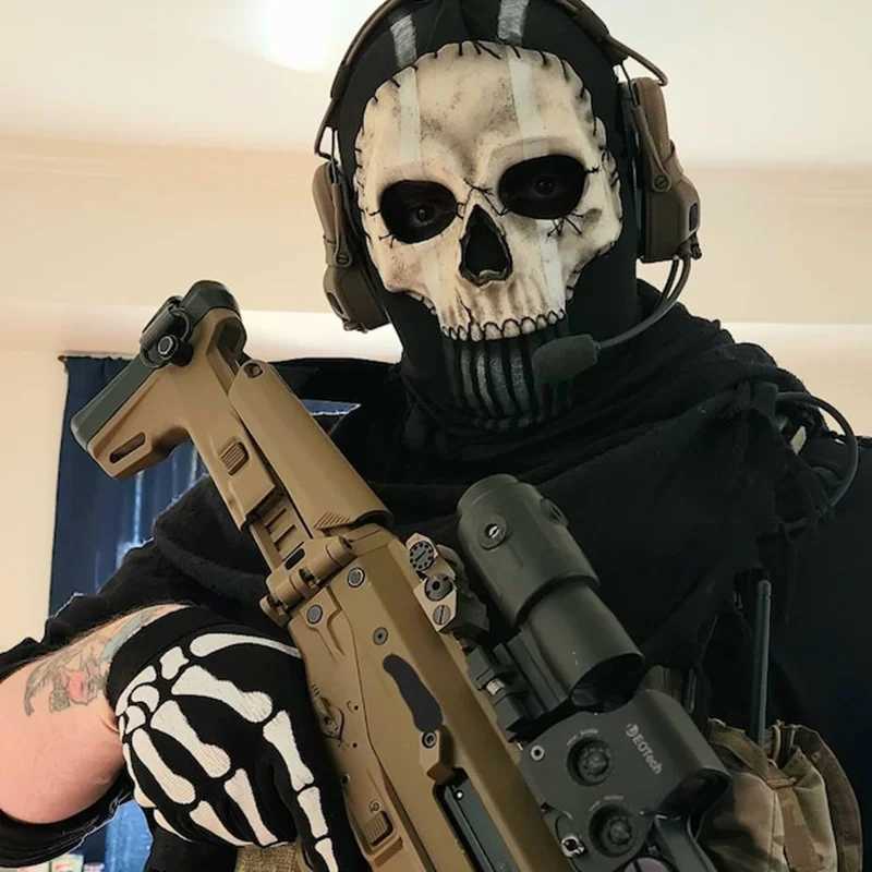 Designer Masks Ghost mask V2 - Operador MW2 airsoft COD Cosplay Airsoft Tactical Skull Full Mask