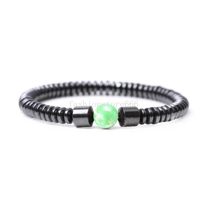 Moda cilindro hematita yoga cura pulseiras frisado casal pulseira de pedra natural para homens mulheres jóias