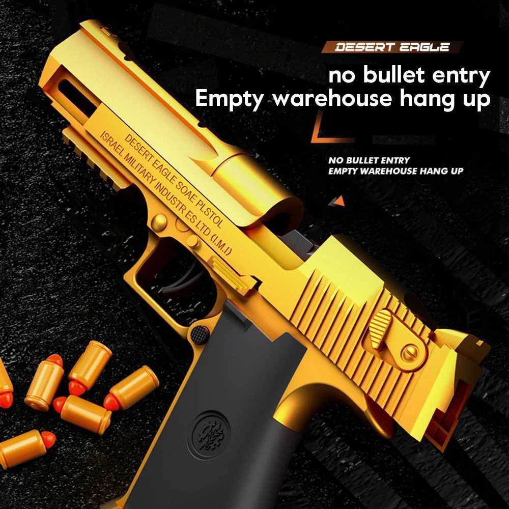 Gun Toys 2023 Automatic Toy Launch Gun Desert Eagle Gun Broken Soft Bullets Gun For Boys Playing Outdoor Gifts 240307