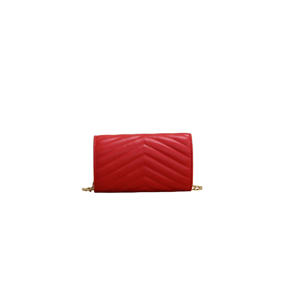 Новая дизайнерская оптовая цена, модная сумка, сетка, красная, в иностранном стиле, женская Ins, простая текстурная цепочка на одно плечо, маленькая квадратная цепочка Msenger