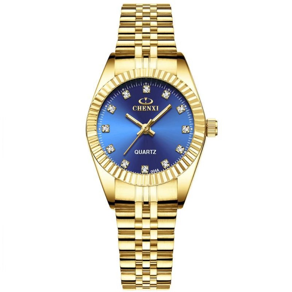 CHENXI Brand Top Luxury Ladies Gold Watch Women Golden Clock Female Women Dress Rhinestone Quartz Waterproof Watches Feminine275R