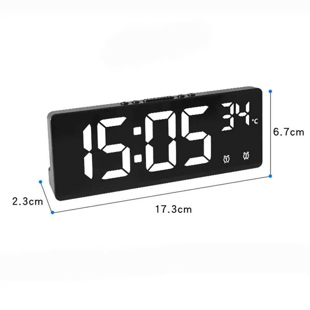ساعات أخرى ملحقات الصوت التحكم الصوتي في المنبه الرقمي Teperature Snooze Night Mode Table Table Clock 12/24h antibrant Funtion LED Clocks WatchL2403