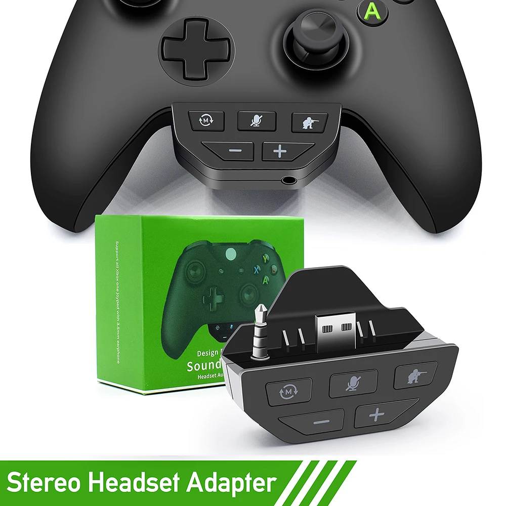 Liefert schwarzen Stereo-Headset-Adapter-Controller, 3,5-mm-Audio-Adapter, Kopfhörer-Konverter für Micros X One Wireless Gamepad-Zubehör