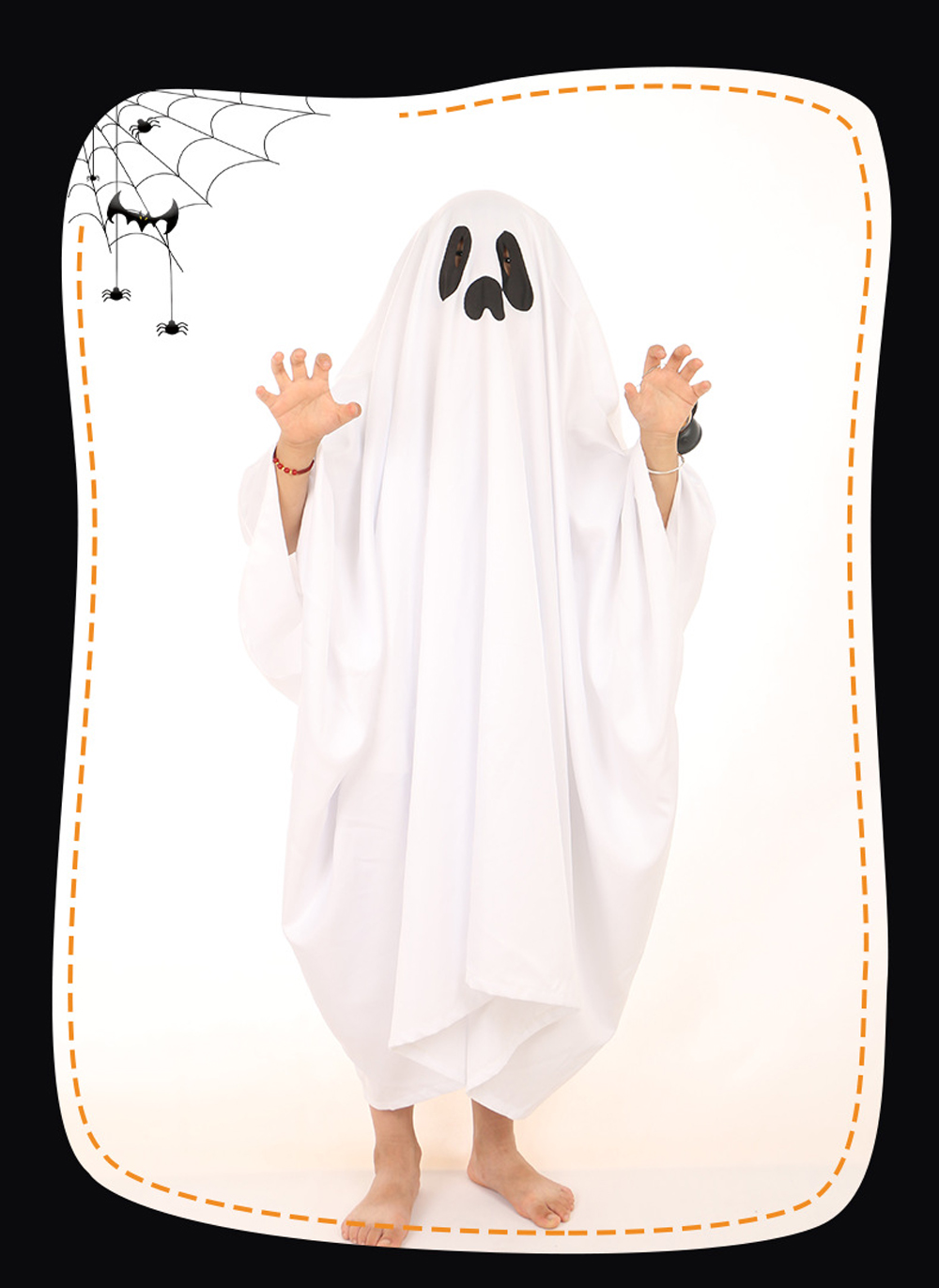 Vêtements d'Halloween pour enfants Cape fantôme Cape de vampire de la mort Vêtements de cosplay