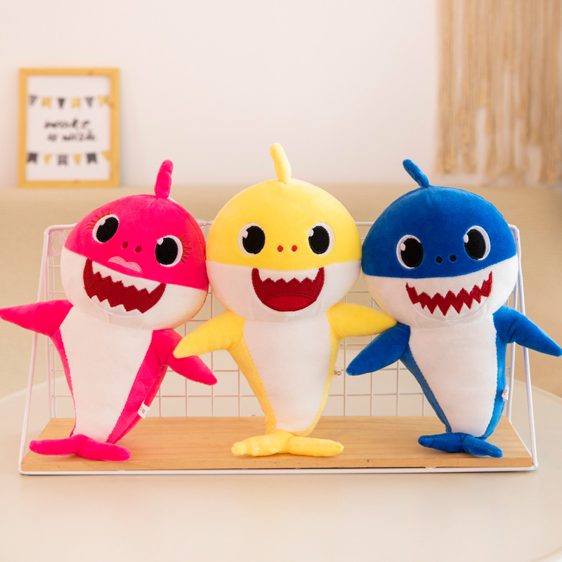 32CM Shark Plush Toy Baby Doll Children's Soft Skin Hot Marine Animal Toys Parent-Child Interactive Game Soft Stuffed Doll