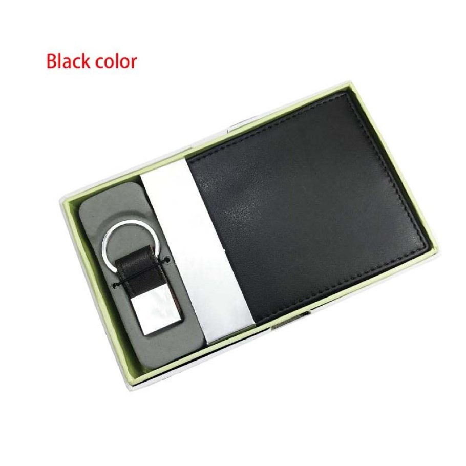 Code 1310 Genuine Leather Men Wallet Fashion Man Wallets and Key Chain set Designer Short Purse With Coin Pocket Card Holders High223j