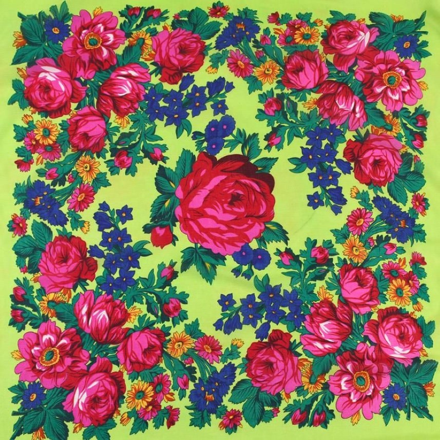 Sciarpe Sciarpa floreale russa Fazzoletto di fiori di lusso Scialle etnico Donna Hijab 110CM Fascia Grande Bandana Turbante musulmano246g