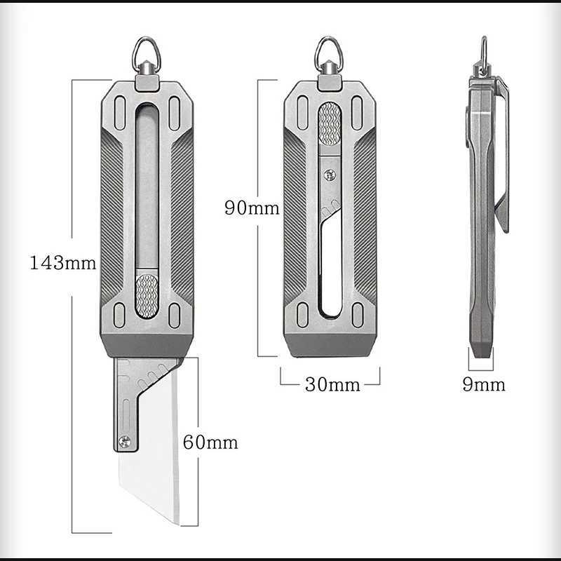 Facas de caça de acampamento SK5 Lâmina de liga de titânio EDC Faca de ligação ao ar livre Ferramenta de sobrevivência ao ar livre Cortador afiado Push-pull Lâmina intercambiável Express Box Knif 240315