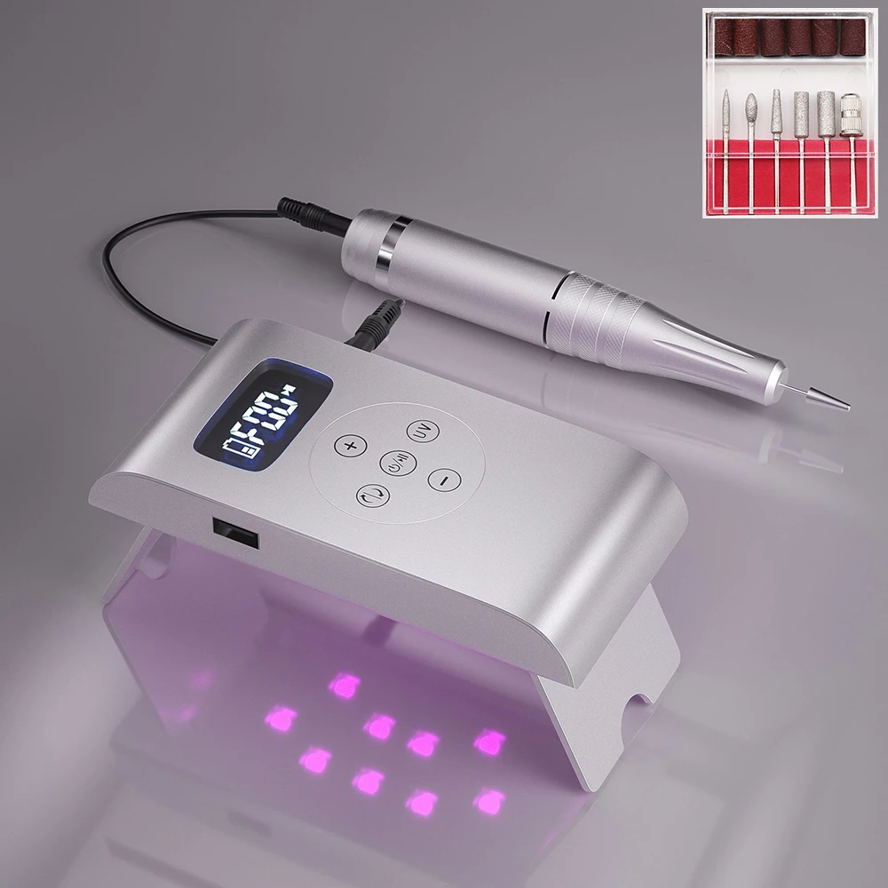 Kits 2 in 1 35000 rpm Oplaadbare Nagel Hine Uv Lamp Nagel Droger Nagelboor Hine Elektrische Nagelvijl Led Display Manicure Hine