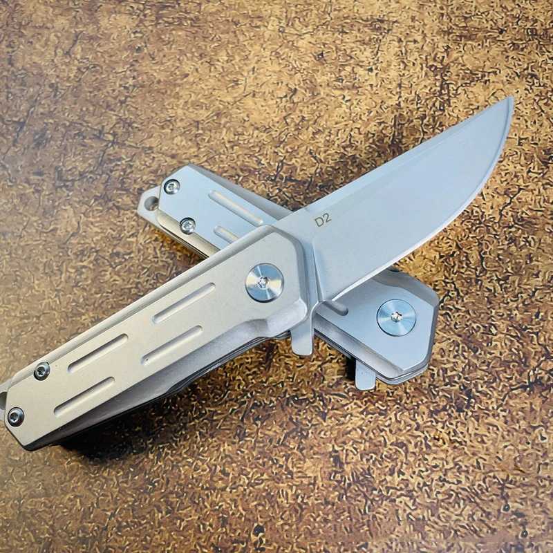 Camping Hunting Knives Steel Self Defense Miniature Knife Foldable Survival Pendant D2 Portable Keychain Utility Tool For Camping Sharp Fruit Outdoor 240315