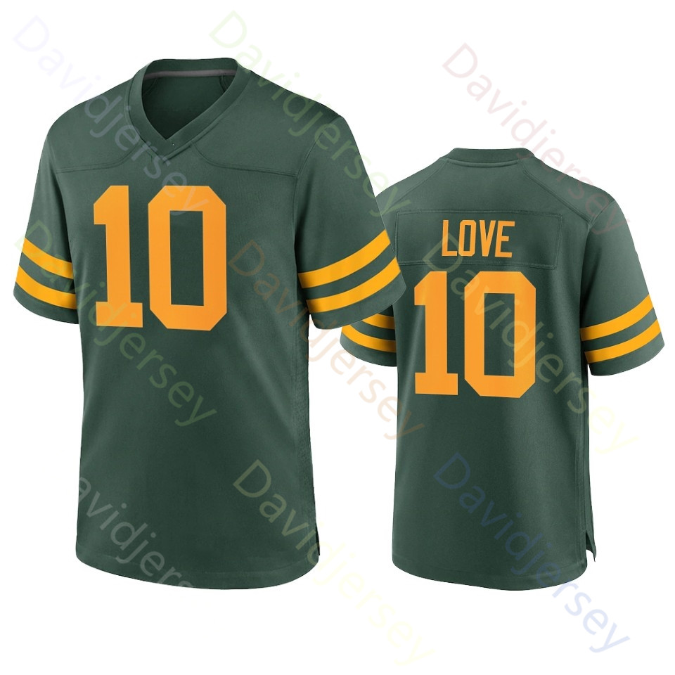 Anpassad kärlek Josh Jacobs Jersey Love Aaron Jones Romeo Doubs Devonte Wyatt Luke Musgrave Patrick Taylor Dillon Reed Toure Walker Van Ness Rodgers Favre Women Youth 4xl