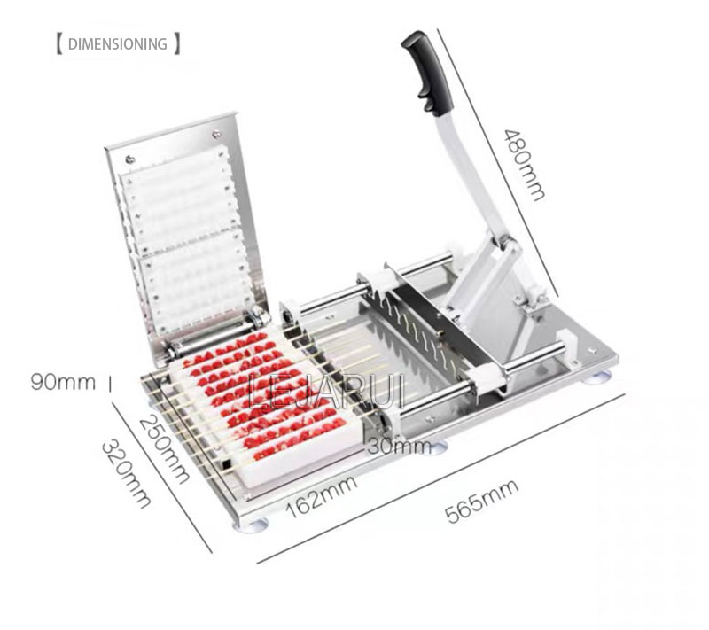 Bbq Meat Skewer Manual Satay Skewer Machine Bbq Stainless Steel Mutton Kebab Lamb Skewer Tools Machine