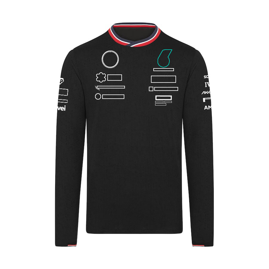 In seizoen 2024, Formule 1 Formule 1-race T-shirt met lange mouwen, teamuniform, racepak en casual T-shirt met ronde hals.