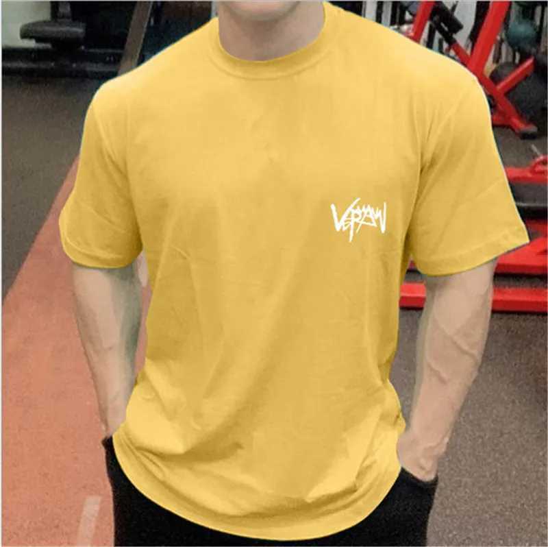 T-shirts voor heren Heren bodybuilding T-shirt Oversized heren katoenen T-shirts Gym T-shirt met halve mouwen Kleding Man Casual Big Size Tee voor streetwear