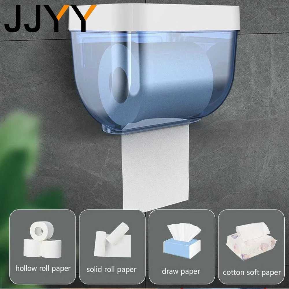 トイレットペーパーホルダーjjyy 壁に取り付けられたバスルームペーパルホルダーパンチフリー家庭用アイテム携帯電話ホルダー防水トイレットペーパーホルダー240313