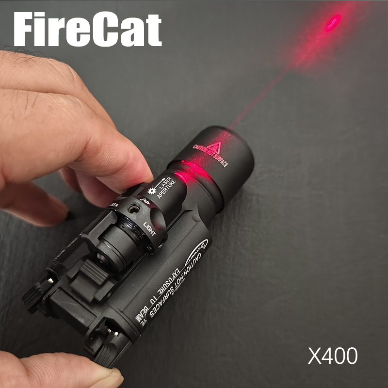 X400 Underhung Strong Light Taschenlampe SF gravierte LED-Außenbeleuchtung, rote Laseranzeige