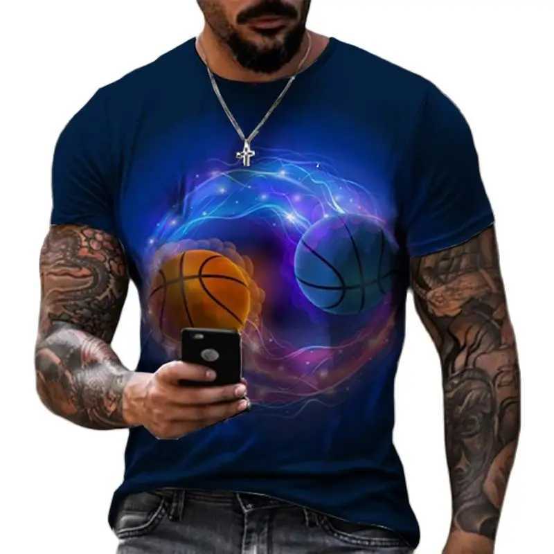 Herr t-shirts utomhus basket sport t-shirt mode snabb torr material mäns överdimensionerade t-shirt fritid o-hals kort ärm toppar spår