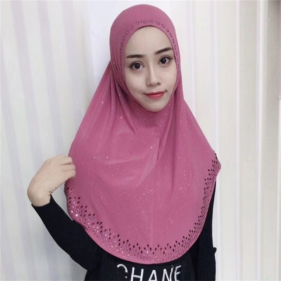 Muzułmańskie chusty na głowę gotowe do noszenia hijab natychmiastowego rhinestone al-Amira muzlima szal islamski opaska na głowę 20124253f