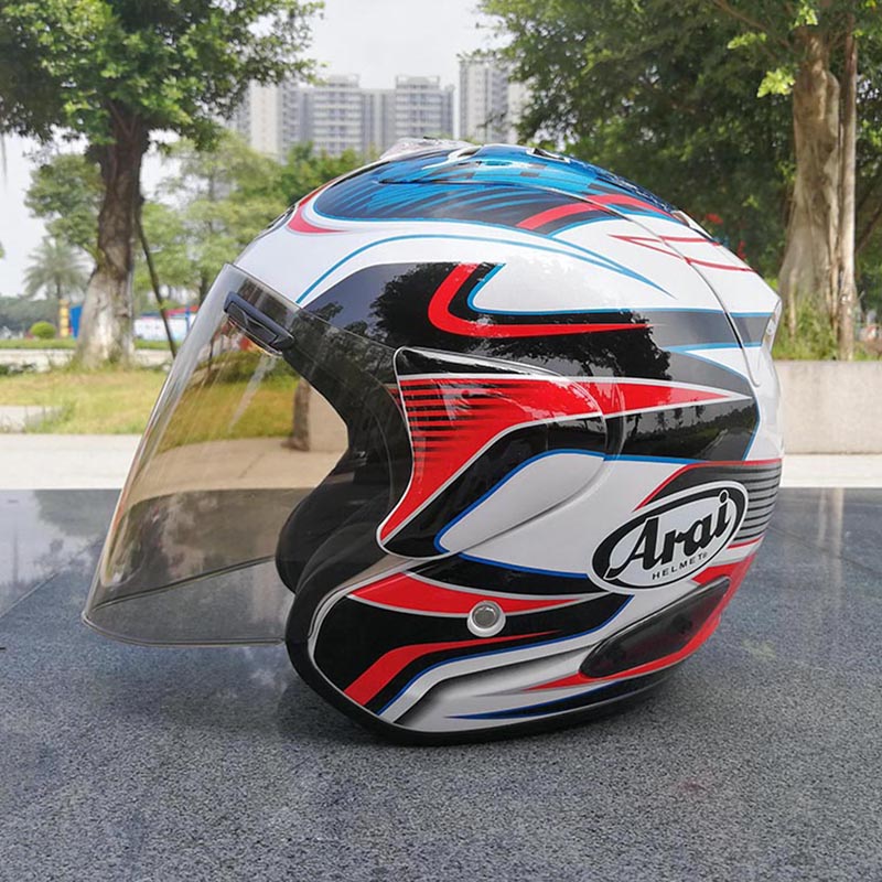 Ara I Sz-Ram 4 Ghost Blue 3/4 Open Face Helmet Off Road Racing Motocross Motocose Motorcycle Helmet