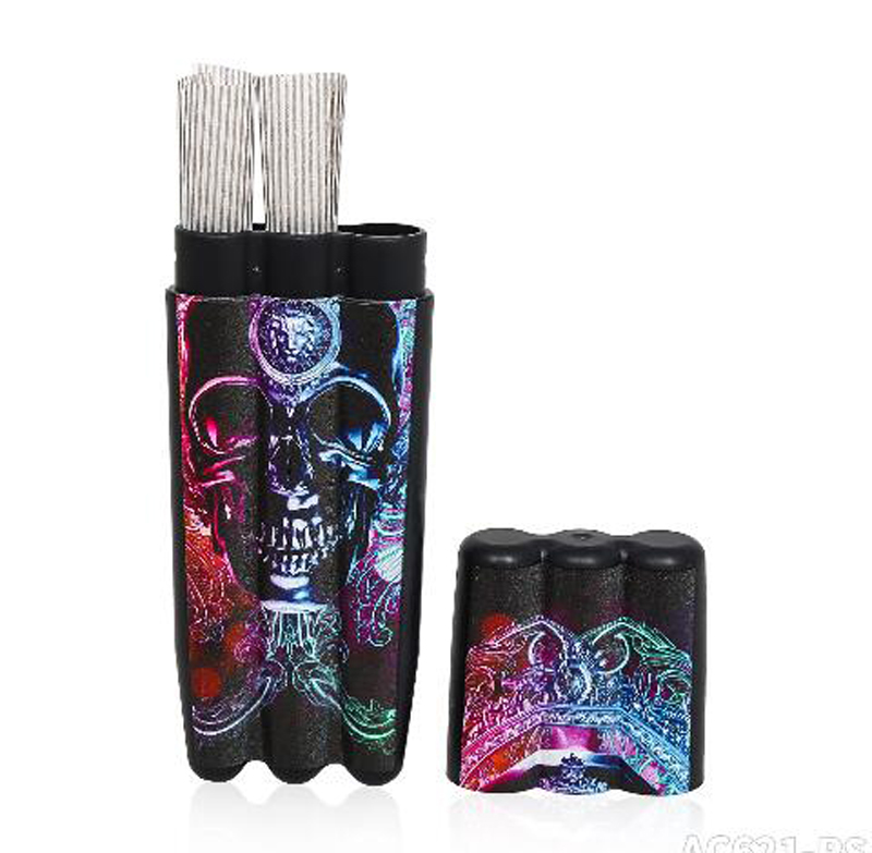 Rose Skull Shape Smoking Tobacco Plastic Doob Tube Stash Jar 120mm Herb Storage Container 3 5 Articulações Titular Cigarro Rolling Cone Papel Pill Box Pré Roll Package Case