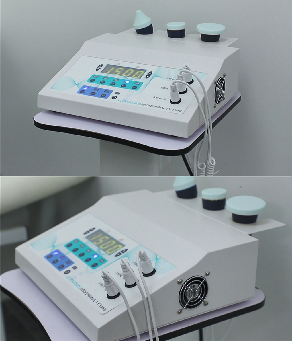 3 Handles Ultrasonic Face Massage ultrasound therapy machine 1 mhz and 3 mhz