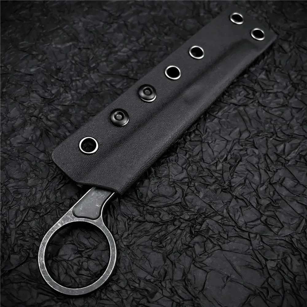 Camping Hunting Knives Portable Pocket Knife Outdoor With Kydex Hunting Hood för Camping Drill Bit Keychain Mini Knife 240315