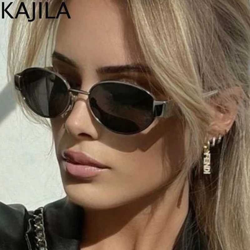 Oval Punk Sonnenbrille Frauen 2024 Luxus Marke Metall Rahmen Sonnenbrille Für Männer Klassische Vintage Steampunk Brillen Shades UV400 ldd240313